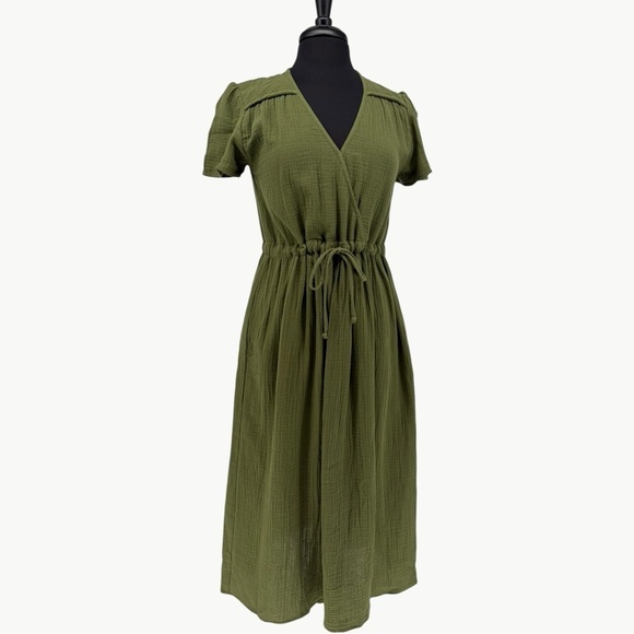 NWT Christy Dawn The Dawn Cotton Gauze Midi Dress | Sz Small | Forest Green - Picture 4 of 16